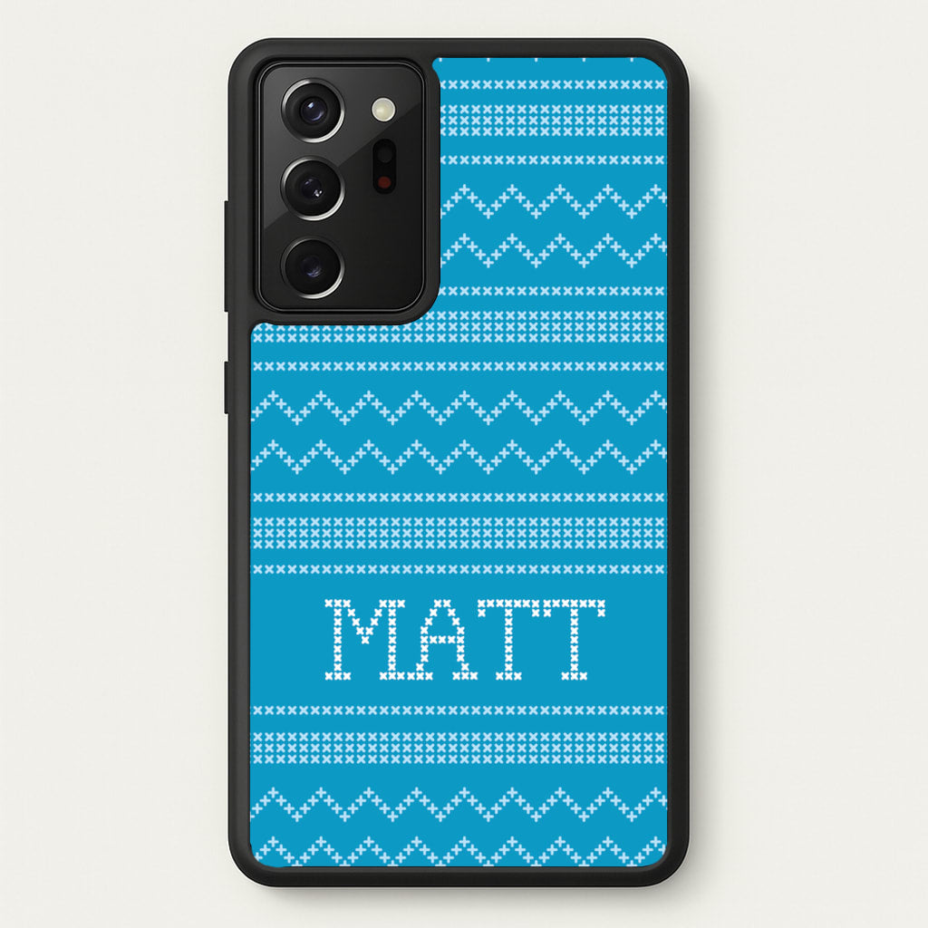 Personalised Christmas Jumper Blue - Personalised Christmas Phone Case for Galaxy Note 20 Ultra