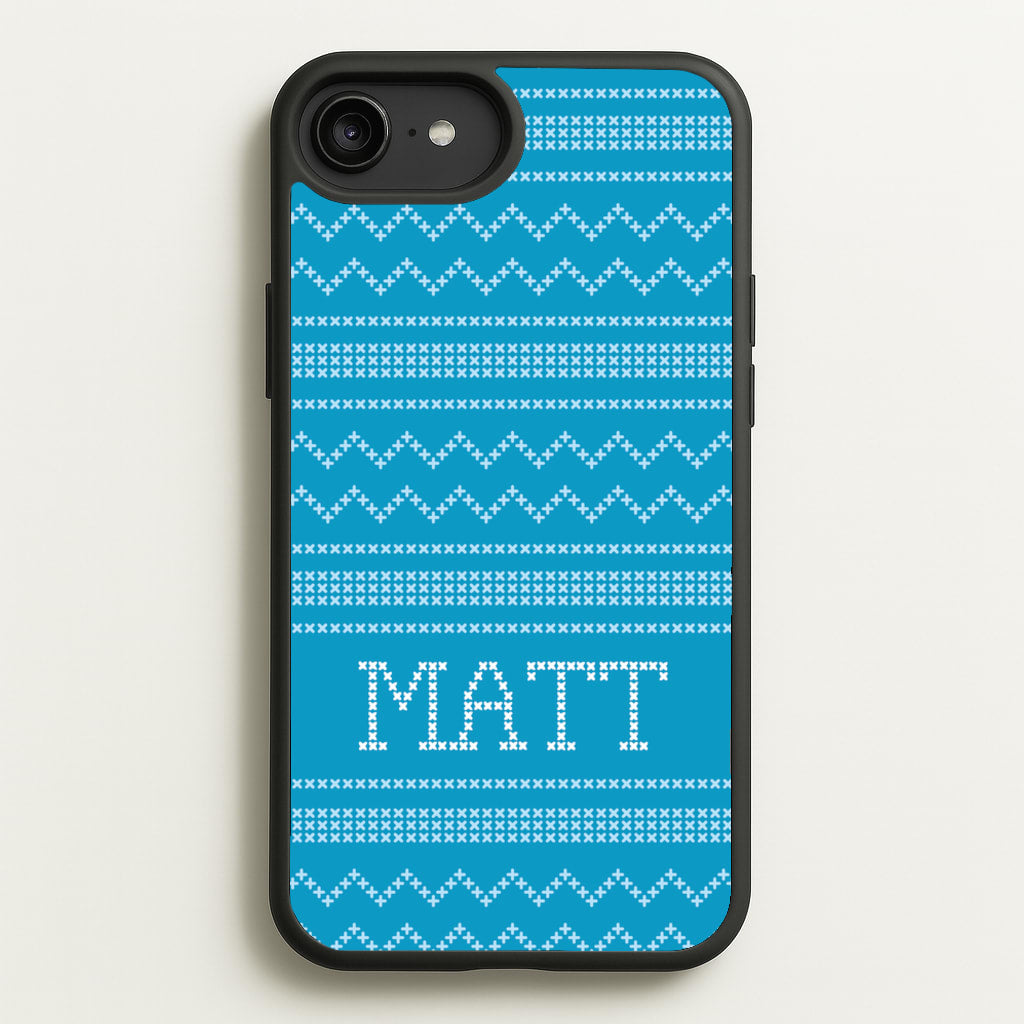 Personalised Christmas Jumper Blue - Personalised Christmas Phone Case for iPhone 6 Plus / 7 Plus / 8 Plus