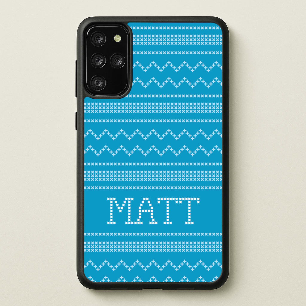Personalised Christmas Jumper Blue - Personalised Christmas Phone Case for Galaxy S20 Plus
