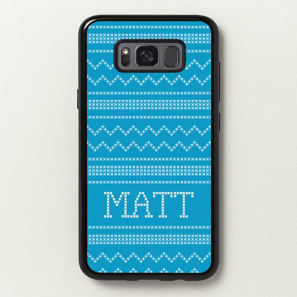 Personalised Christmas Jumper Blue - Personalised Christmas Phone Case for Galaxy S8 Plus