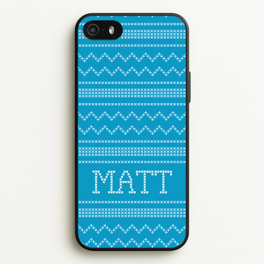 Personalised Christmas Jumper Blue - Personalised Christmas Phone Case for iPhone 5 / 5s / SE 2016