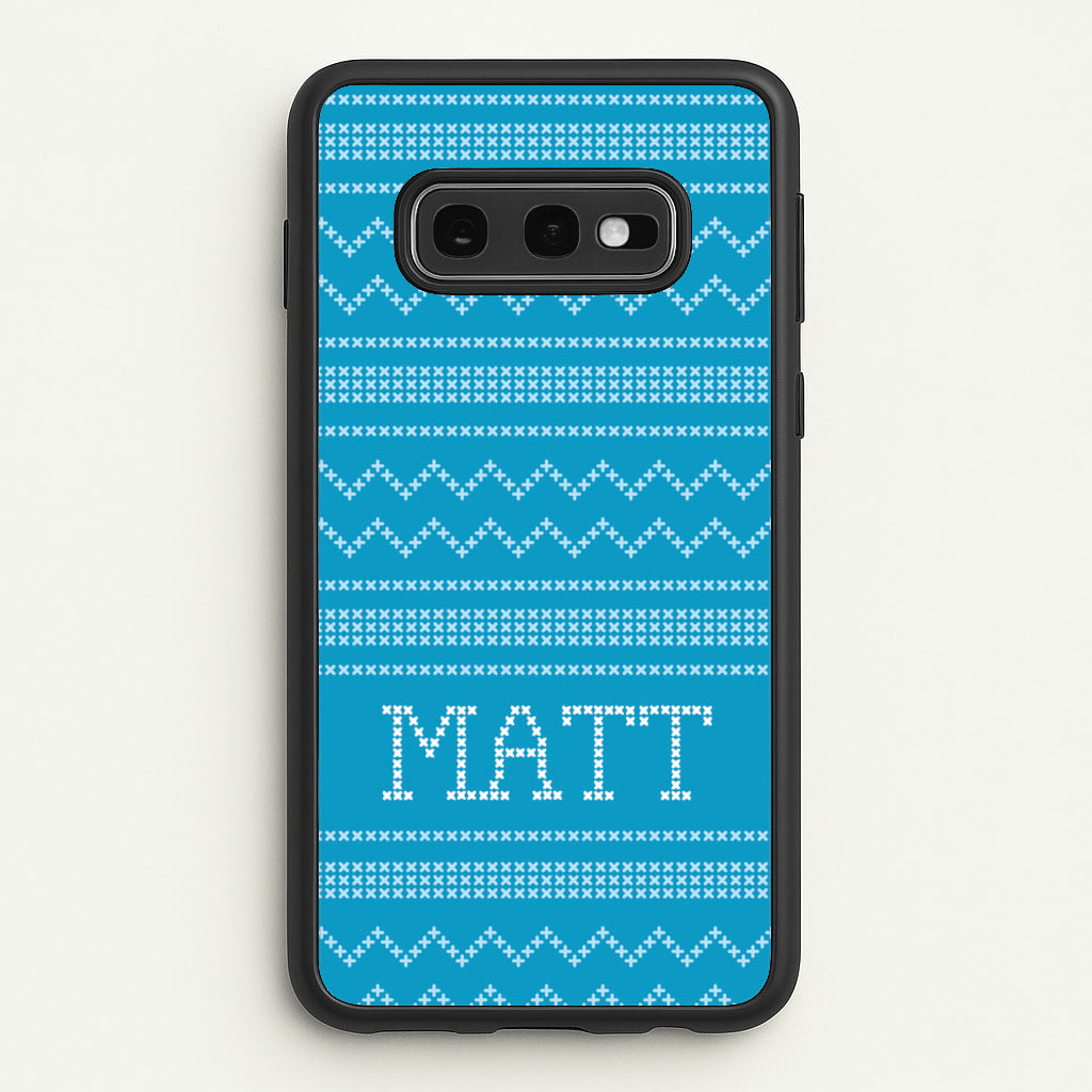 Personalised Christmas Jumper Blue - Personalised Christmas Phone Case for Galaxy S10e