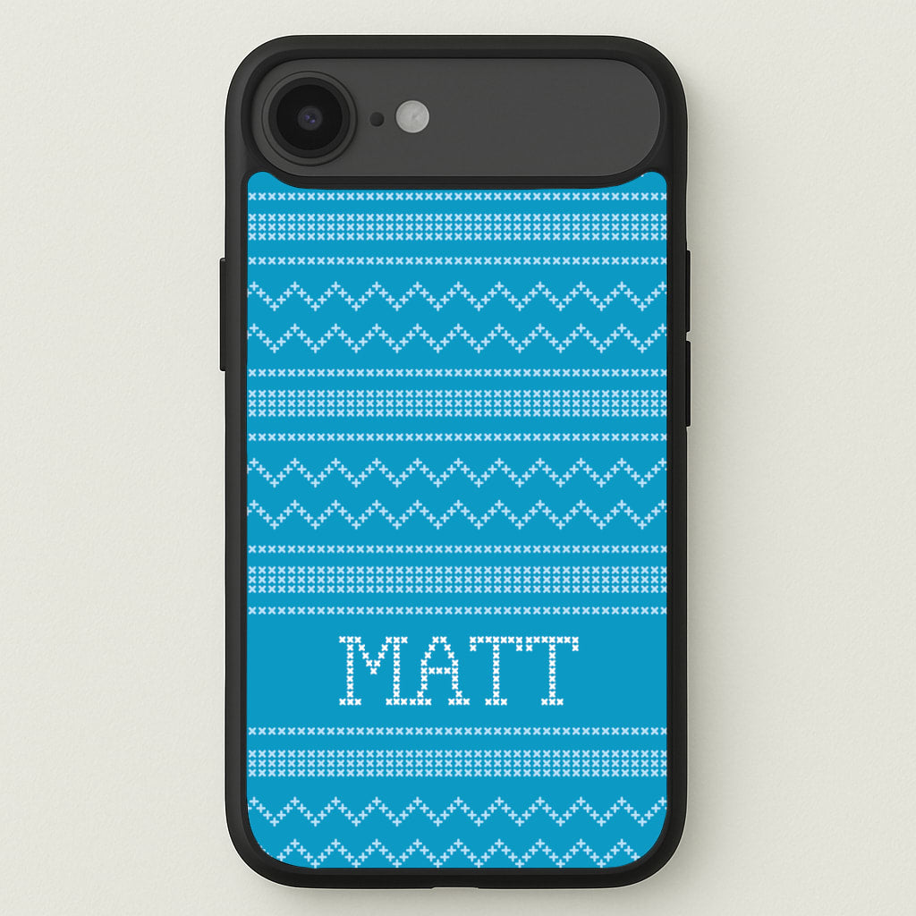 Personalised Christmas Jumper Blue Phone Case for iPhone 17 Air