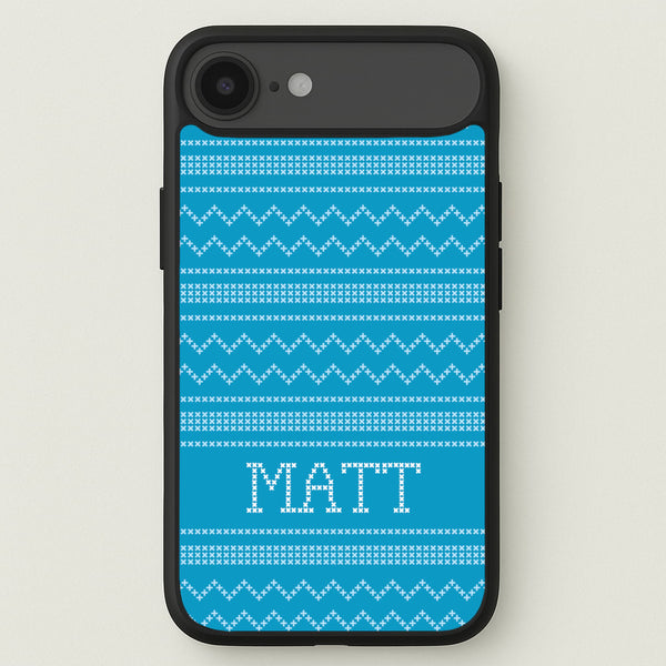 Personalised Christmas Jumper Blue Phone Case for iPhone 17 Air