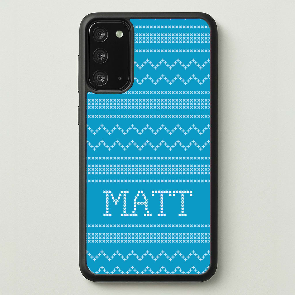 Personalised Christmas Jumper Blue - Personalised Christmas Phone Case for Galaxy Note 20