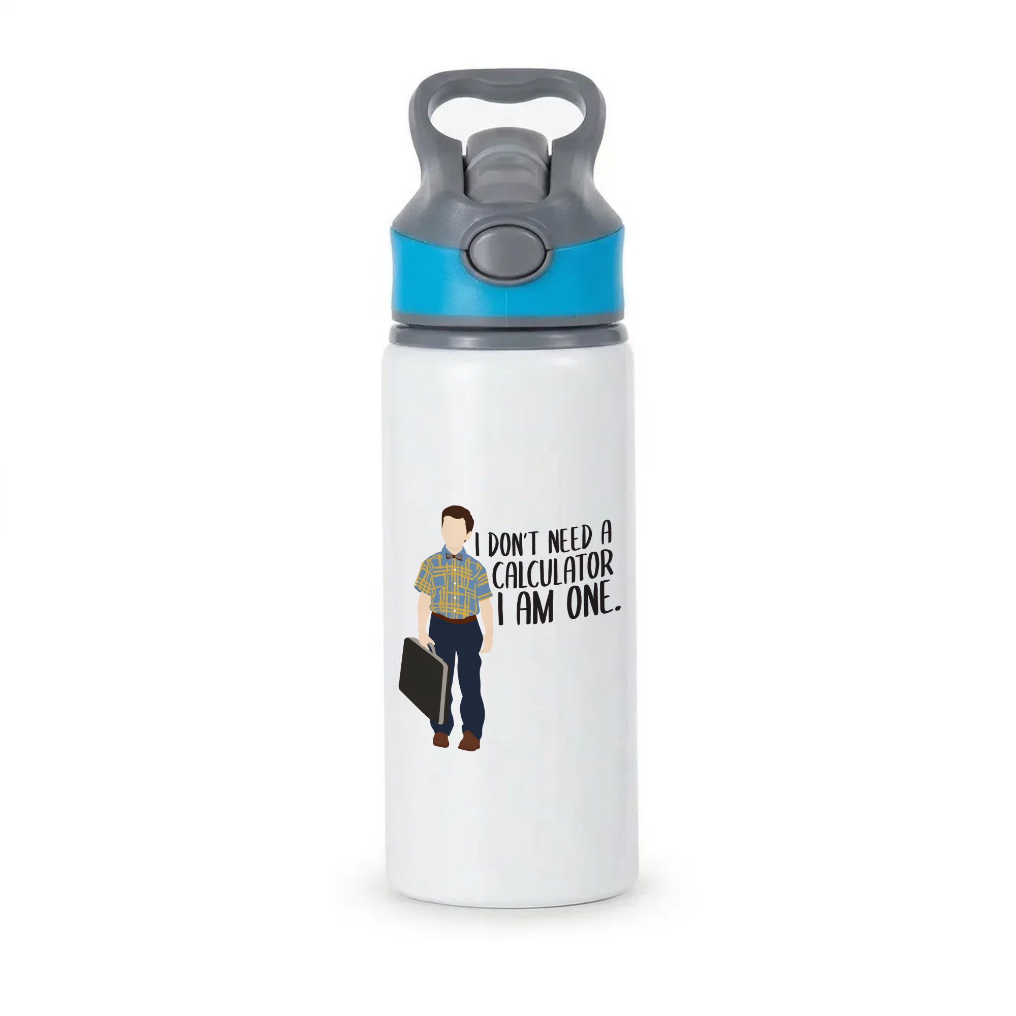 I Don't Need A Calculator - Sheldon Active Water Bottle - Blue