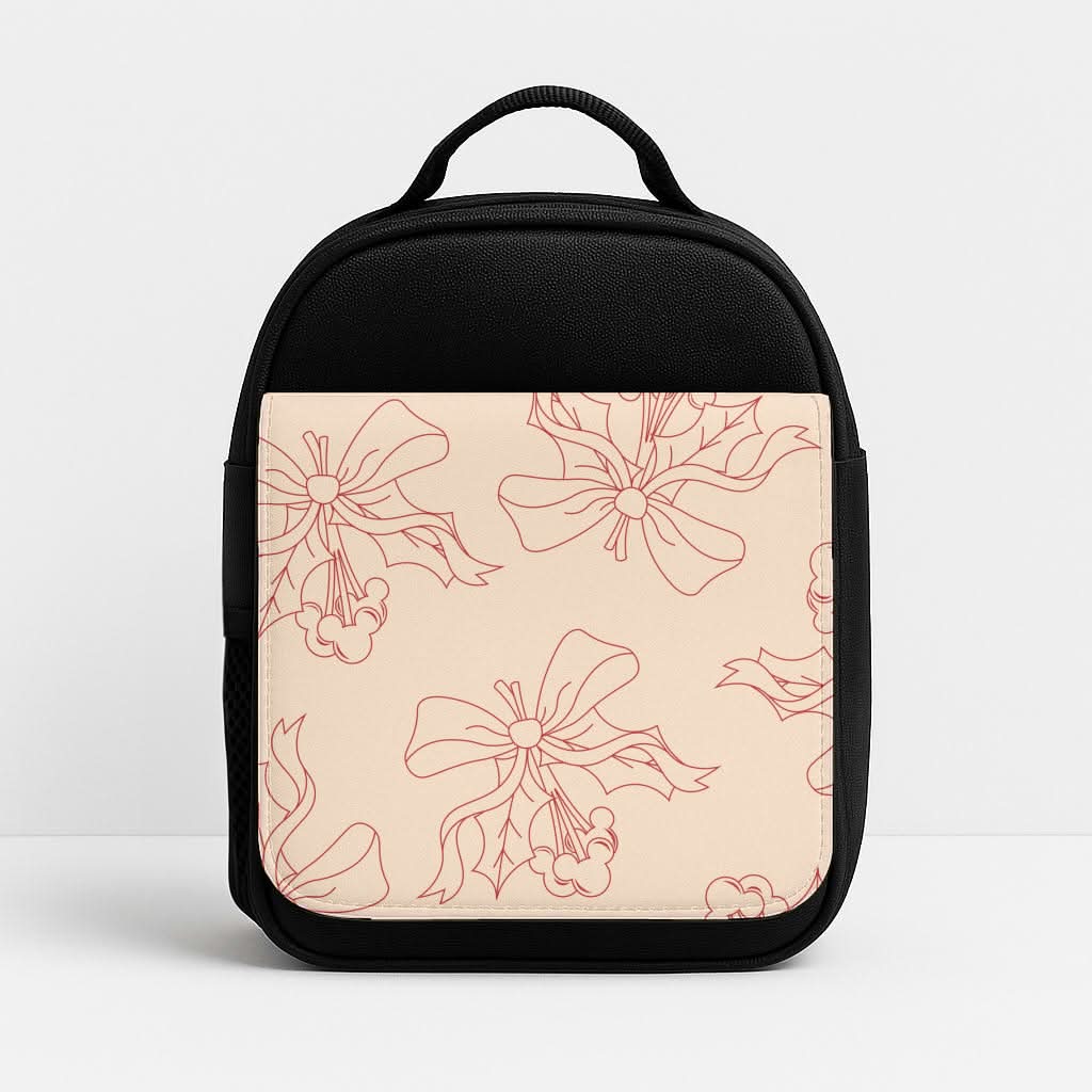 Cartoon Mouse Holly Pattern Insulated Lunch Bag