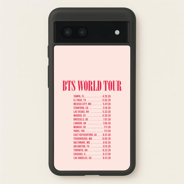 K-Pop Band World Tour List 2026 Google Pixel 7a Case