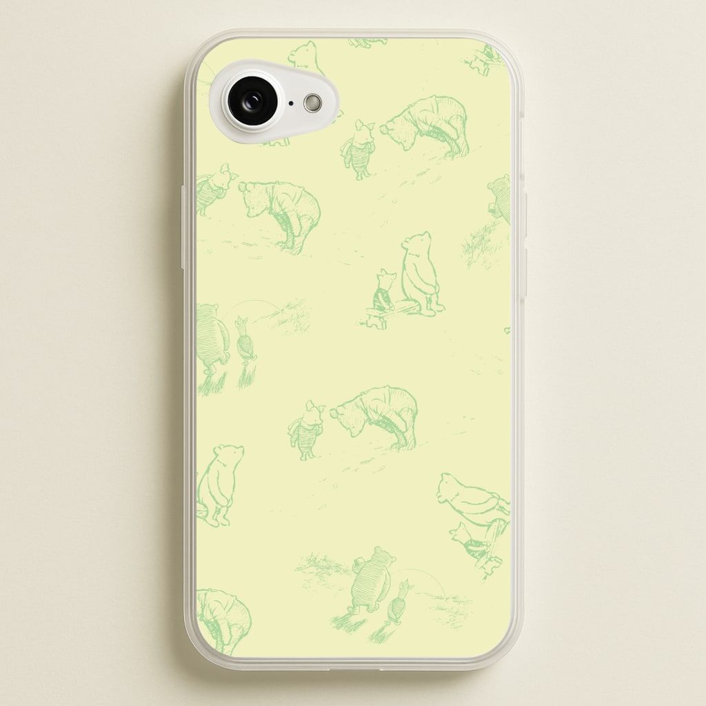 Sketched Winnie Pattern iPhone 16e Case