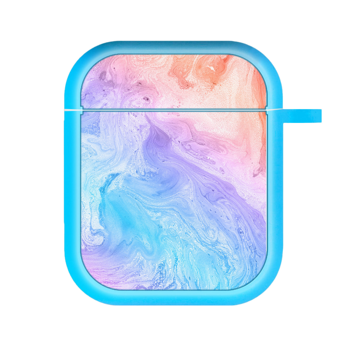 Blue and Peach Marble AirPods Case