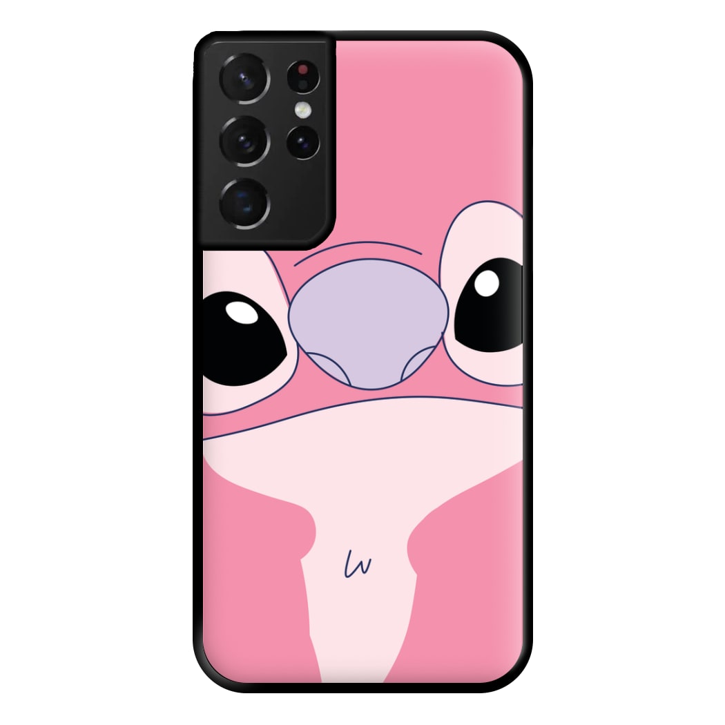 Cute Pink Alien Face Galaxy S21 Ultra Case