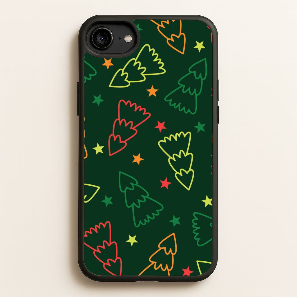 Colourful Christmas Tree Outlines Pattern iPhone 6 / 7 / 8 / SE Case