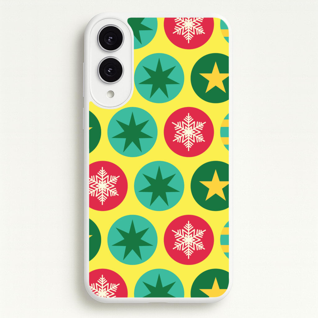 Colourful Abstract Baubles Christmas Pattern Galaxy S25 Edge Case