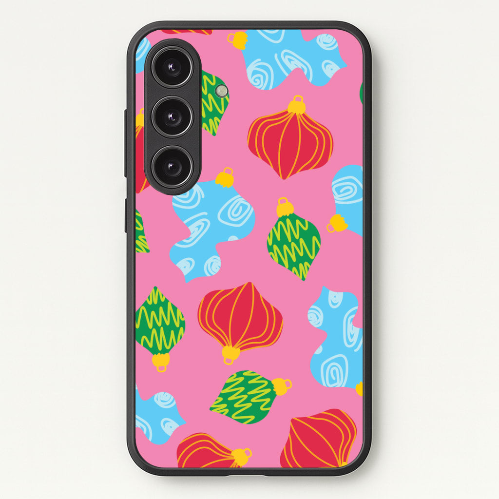 Abstract Christmas Baubles Pattern Galaxy S24 Case