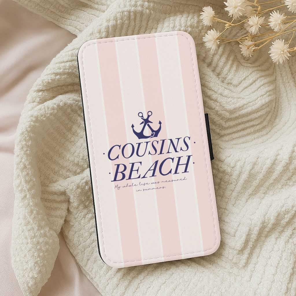 Stripes Cousin Beach Leather Phone Case
