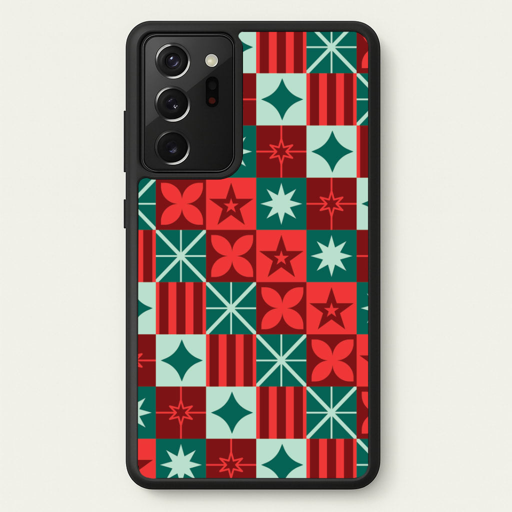 Geometric Square Christmas Pattern Galaxy Note 20 Ultra Case