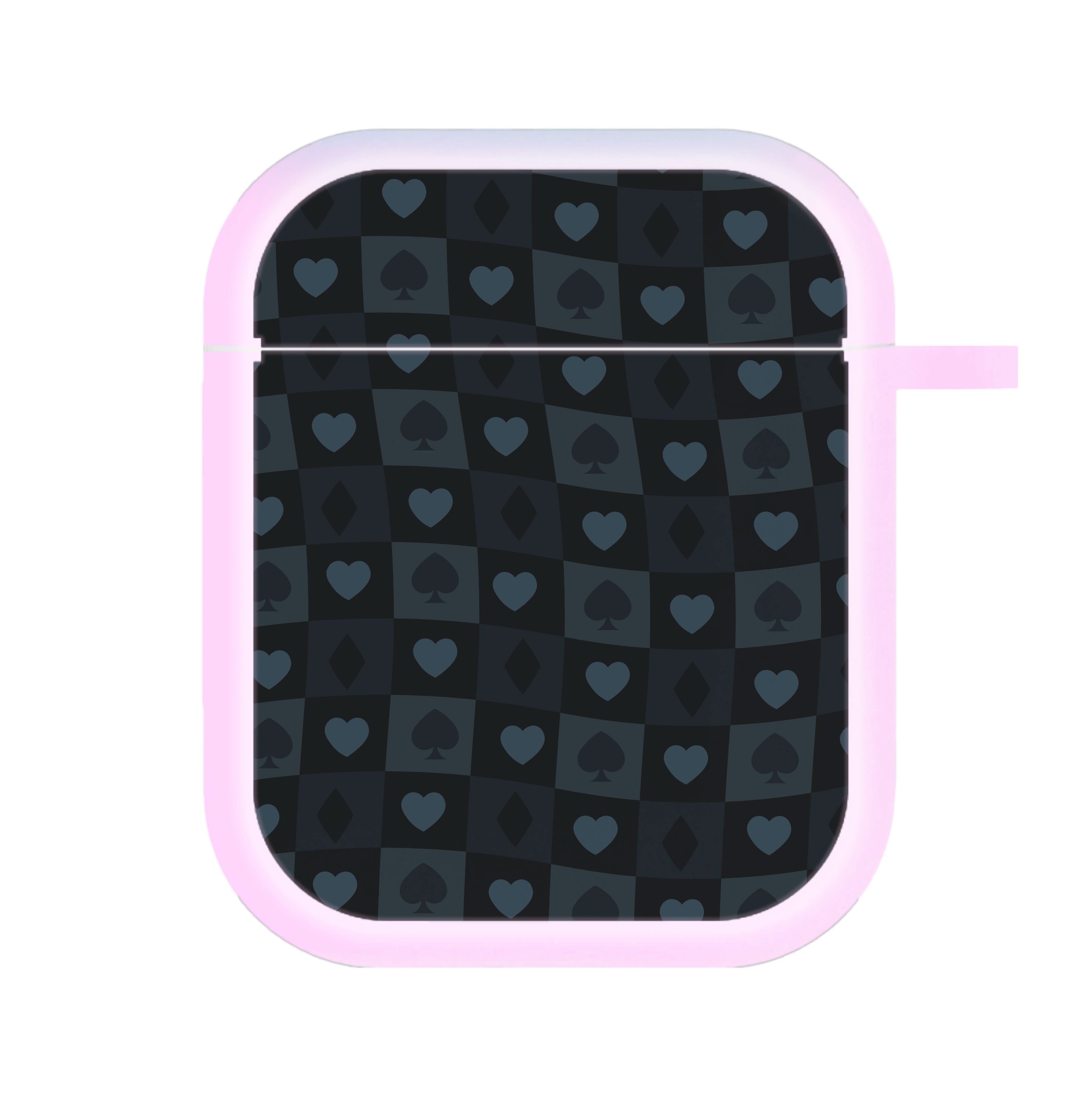 Card Suits Pattern Black AirPods Case