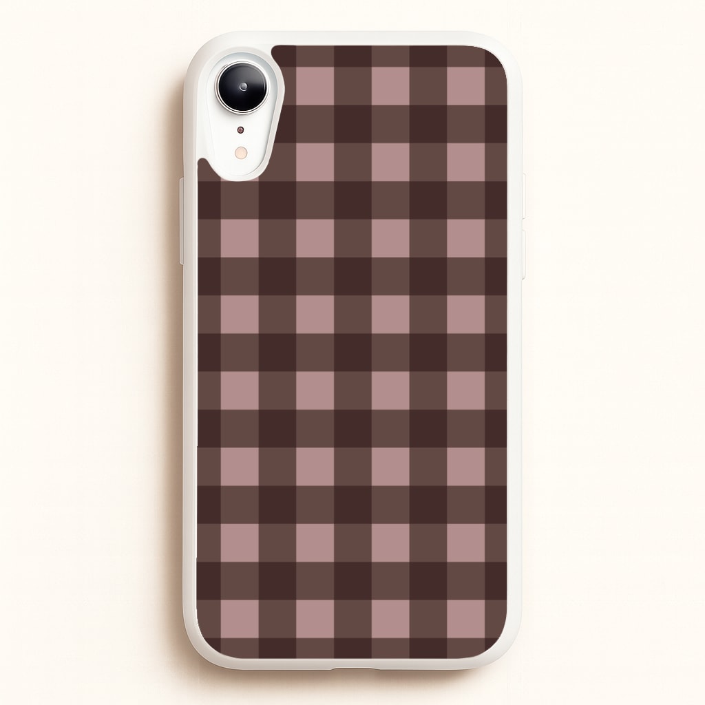Chocolate Gingham iPhone XR Case