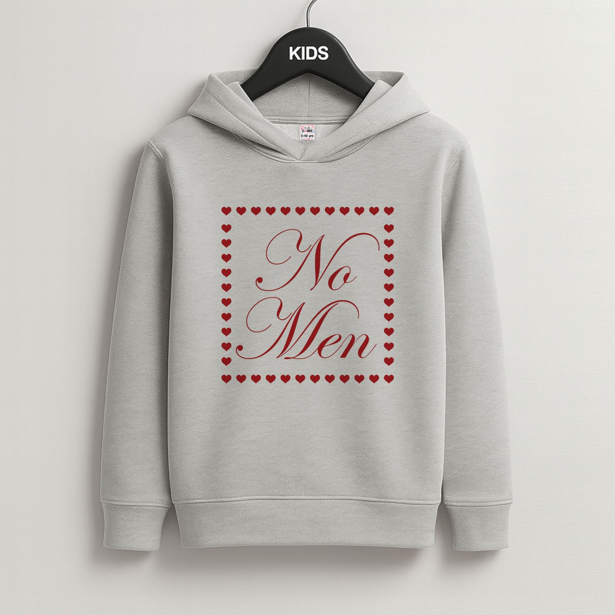 No Men Grey Kids Hoodie