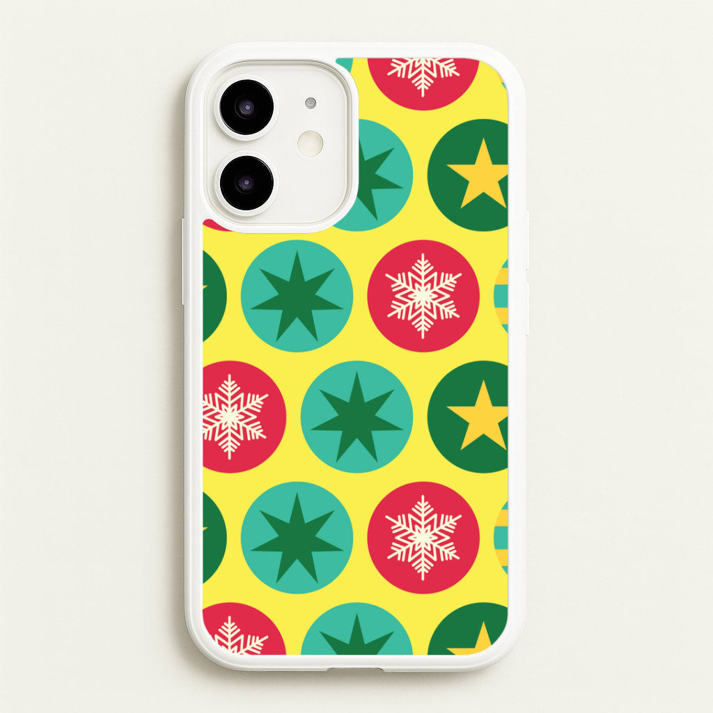 Colourful Abstract Baubles Christmas Pattern iPhone 12 / 12 Pro Case