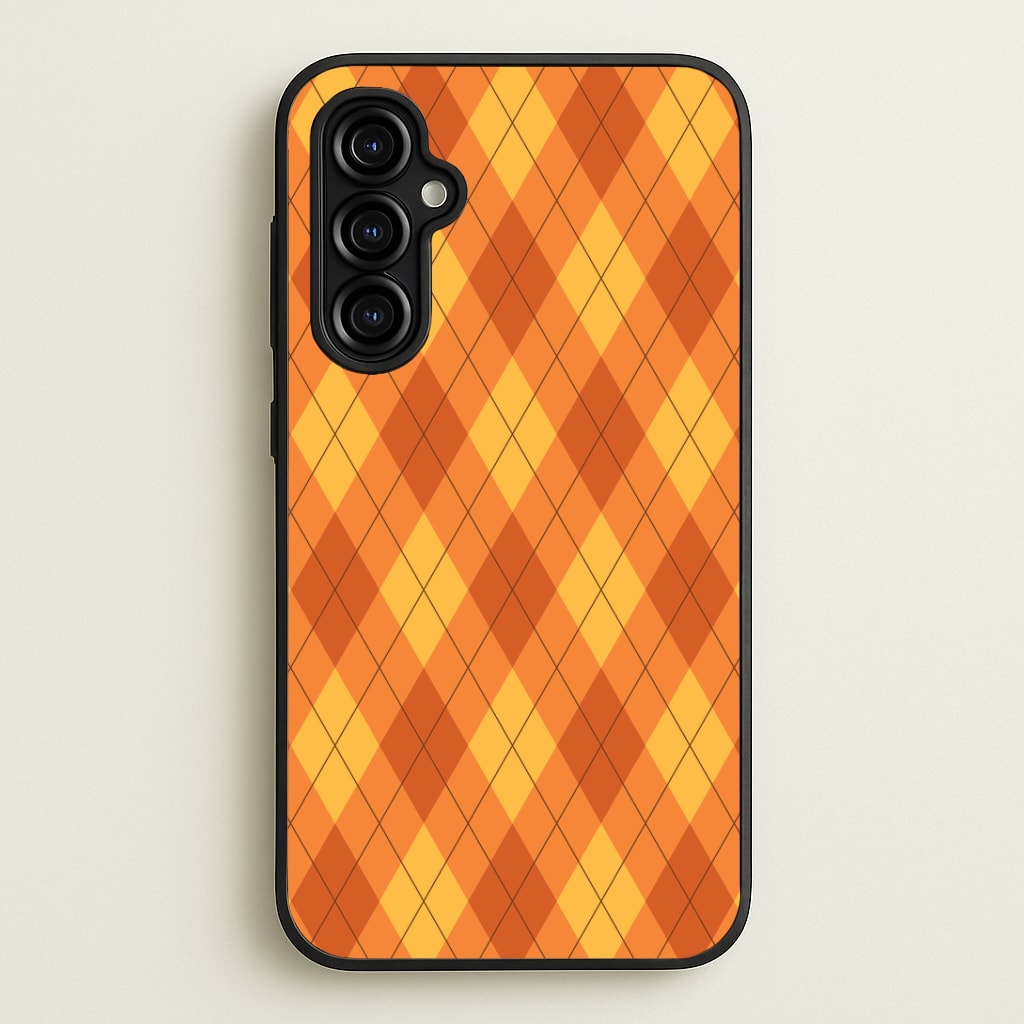 Orange Argyle Pattern Galaxy A54 Case