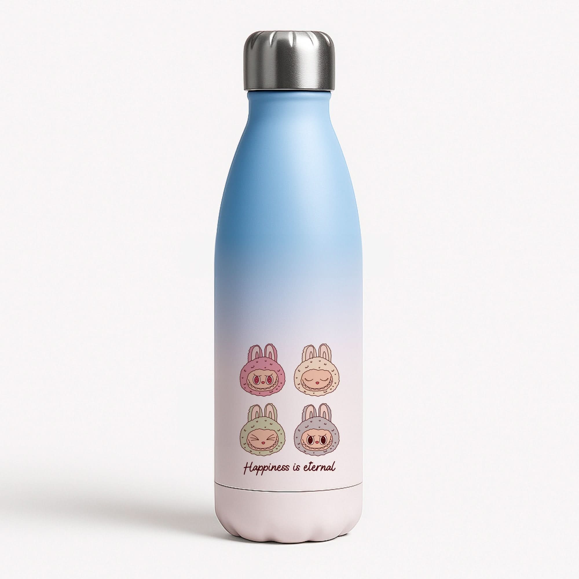 Happiness Is Eternal Monsters Blue Water Bottle