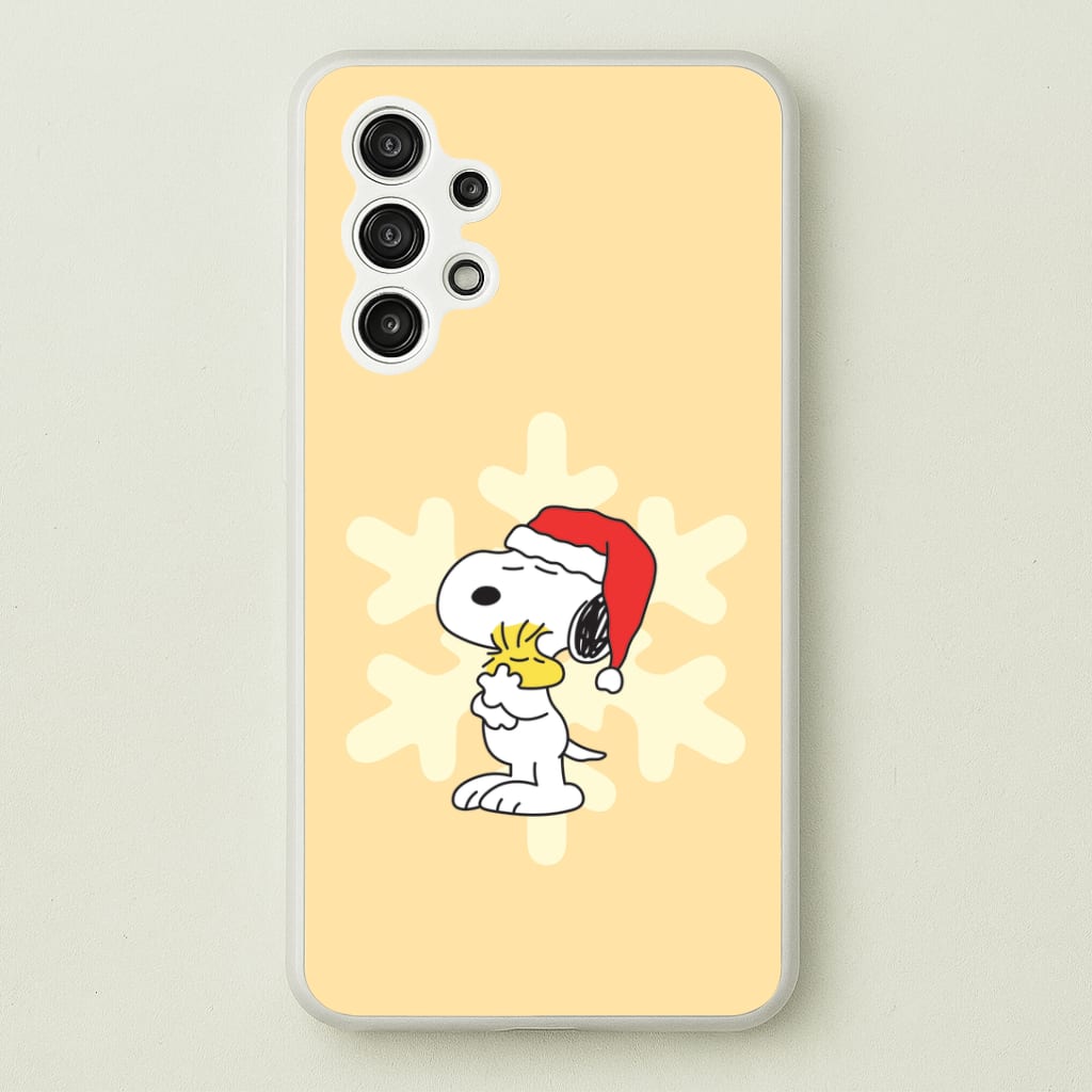 Christmas Cartoon Beagle And Bird Galaxy A13 Case