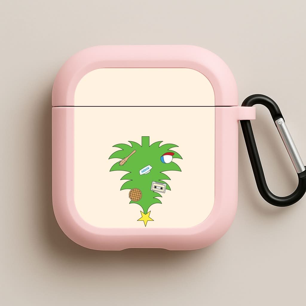 Upside Down Christmas Tree Pink AirPods Case