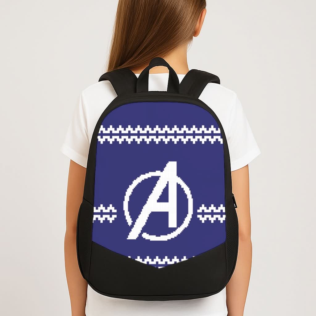 Superhero Team Blue Christmas Jumper  School Bag