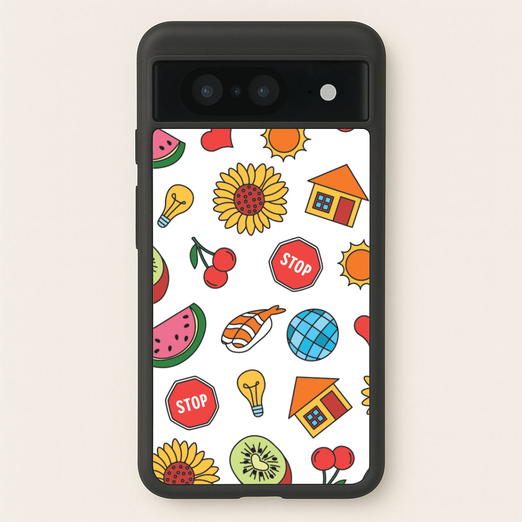 Harry Stickers Pattern Google Pixel 8 Case