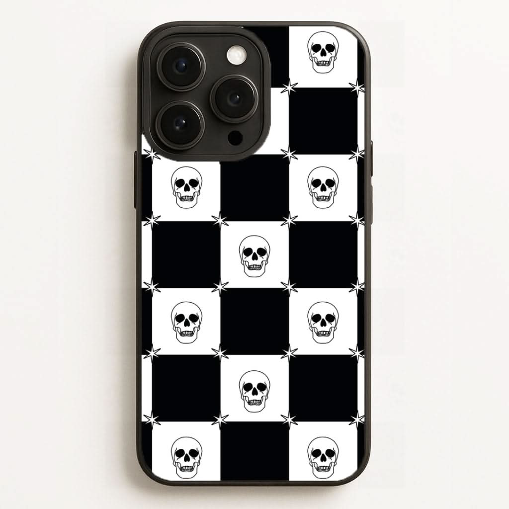 Checkered Skulls Pattern Phone Case for Apple iPhone, Samsung Galaxy, Huawei and Google Pixel