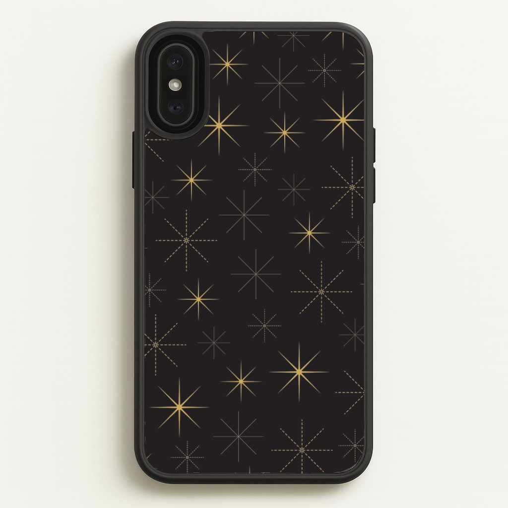 Christmas Gold Stars Pattern iPhone XS Max Case