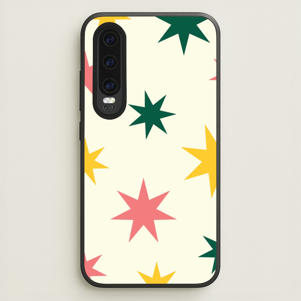 Colourful Christmas Stars Pattern Huawei P30 Case