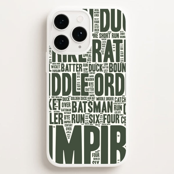 Cricket Wordscape Phone Case for Apple iPhone, Samsung Galaxy, Huawei and Google Pixel