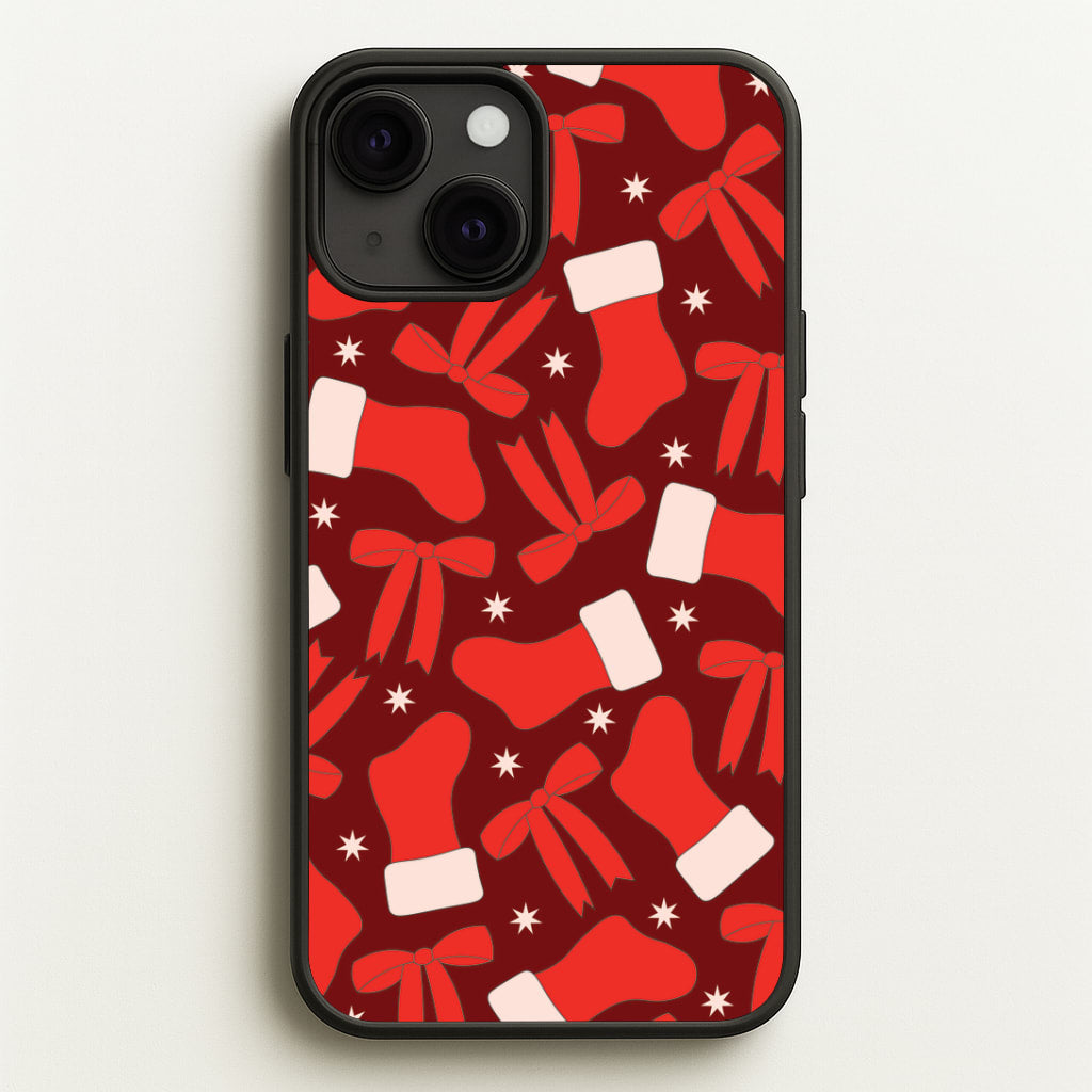 Stockings And Bows Pattern iPhone 13 Case