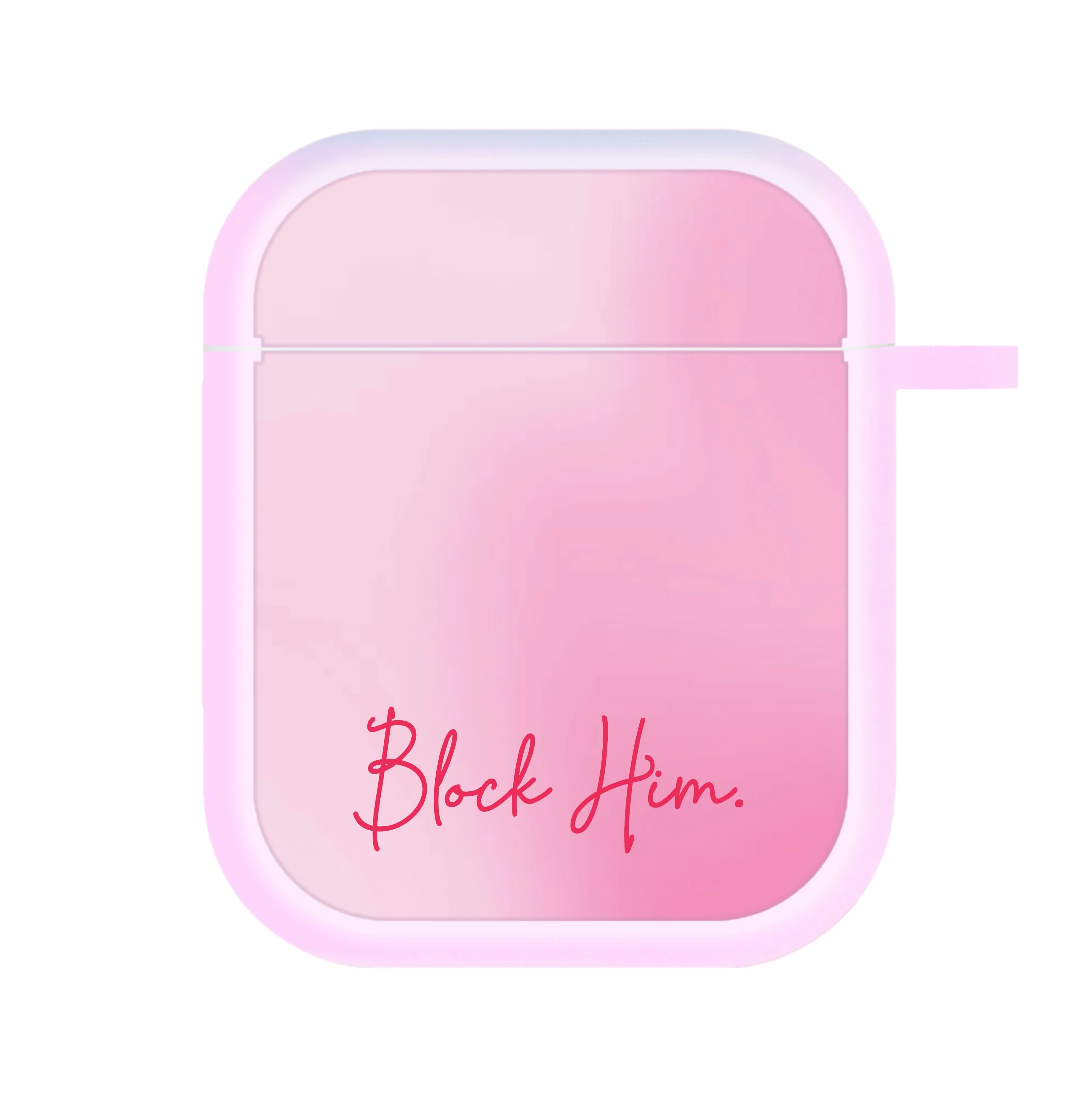 Block Him Pink Gradient AirPods Case