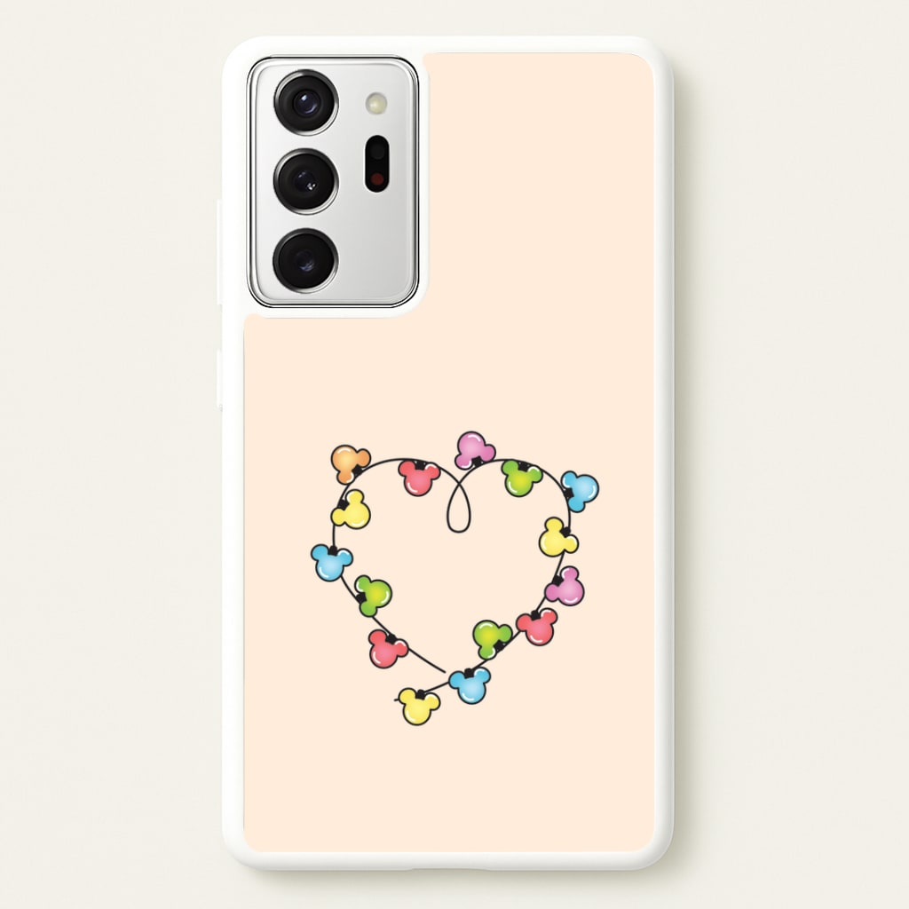 Cartoon Mouse Christmas Fairylights Heart Galaxy Note 20 Ultra Case
