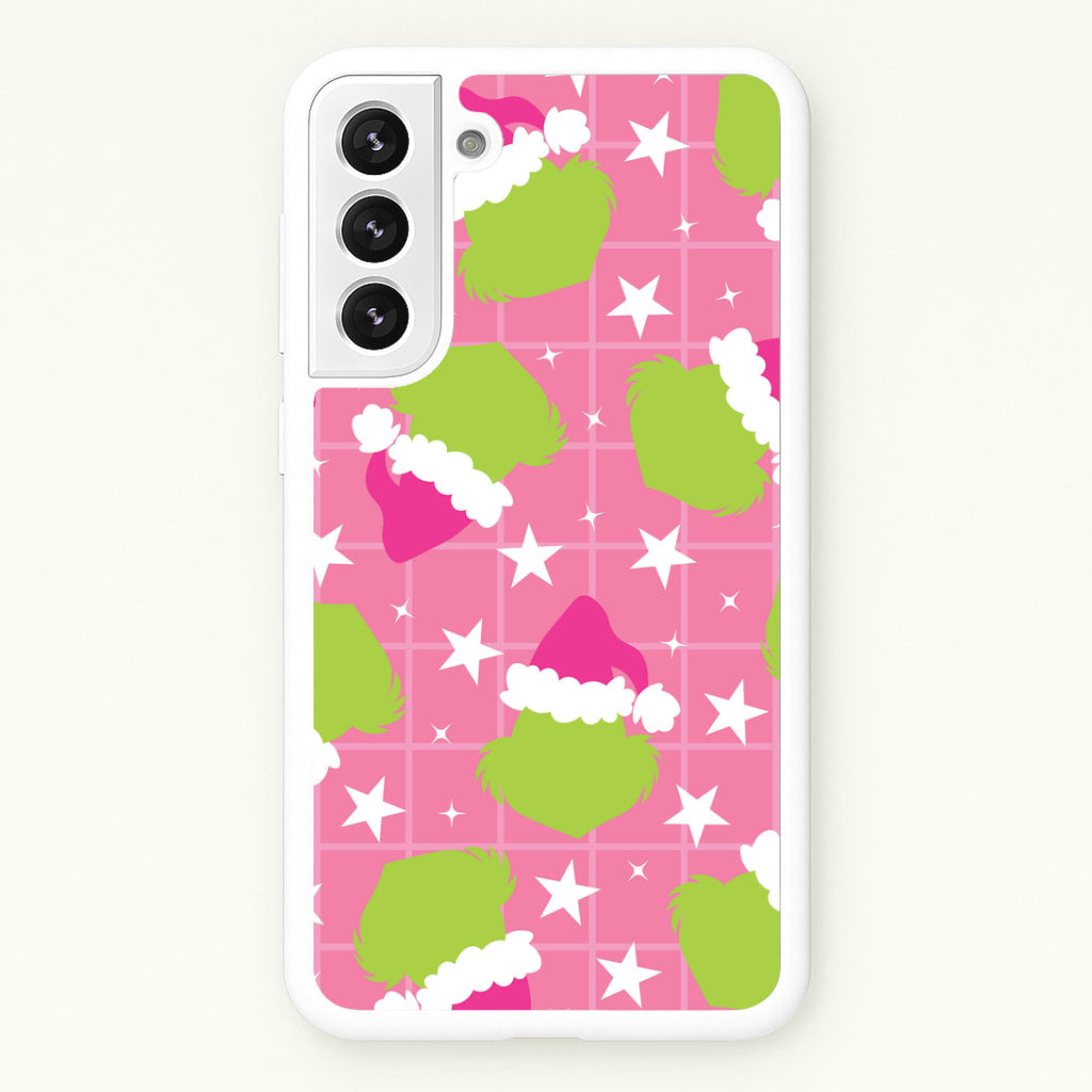 Pink Green Creature Xmas Pattern Galaxy S21 Case