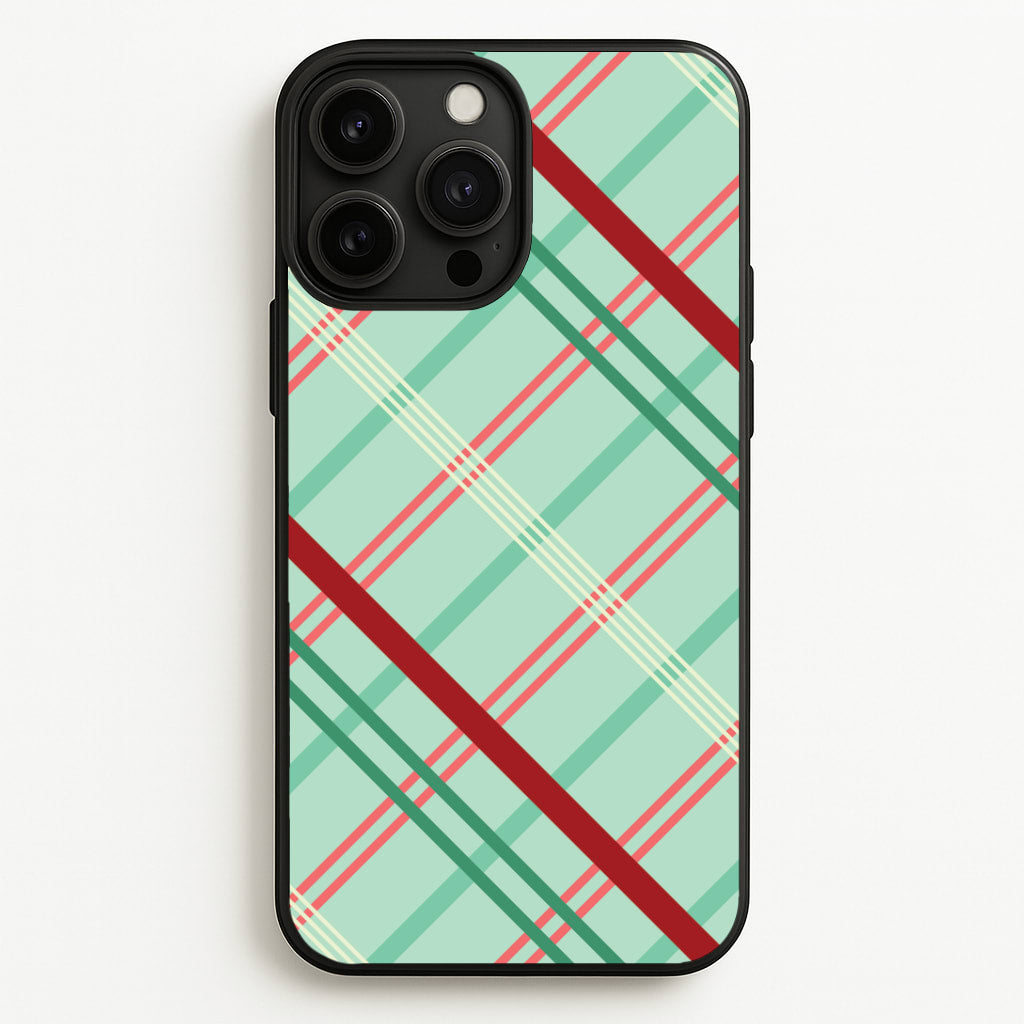 Pastel Tartan Christmas Pattern iPhone 13 Pro Max Case