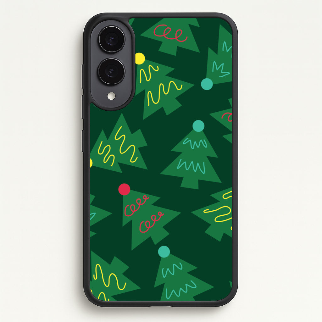 Abstract Christmas Trees Pattern Galaxy S25 Edge Case