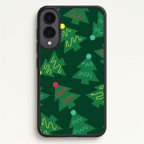 Abstract Christmas Trees Pattern Galaxy S25 Edge Case