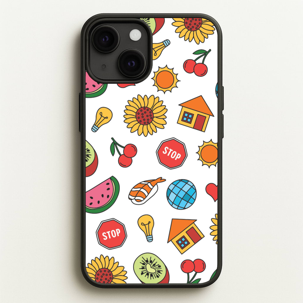 Harry Stickers Pattern iPhone 13 Mini Case
