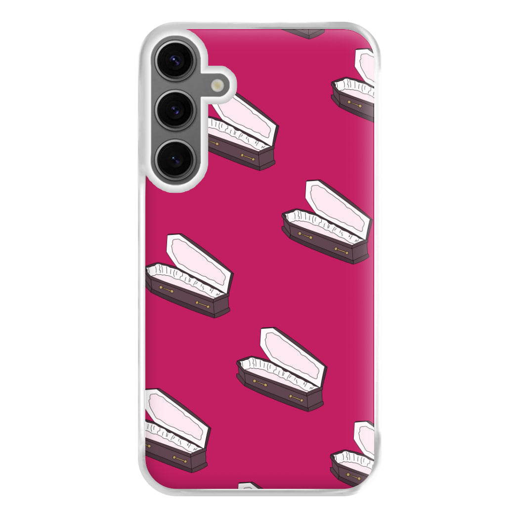Bright Pink Coffin Pattern Galaxy S24FE Case