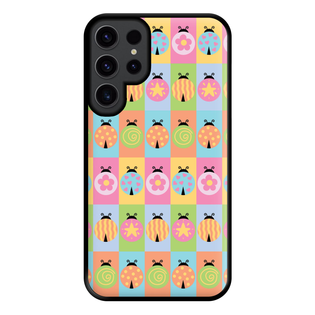 Cartoon Ladybugs Colourful Pattern Galaxy S23 Ultra Case