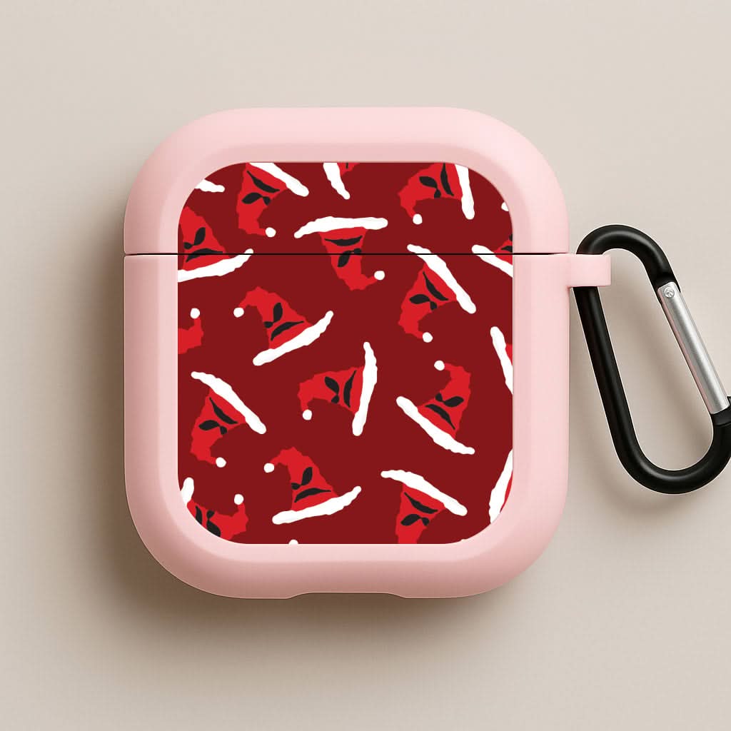Sorting Christmas Hat Pattern Pink AirPods Case