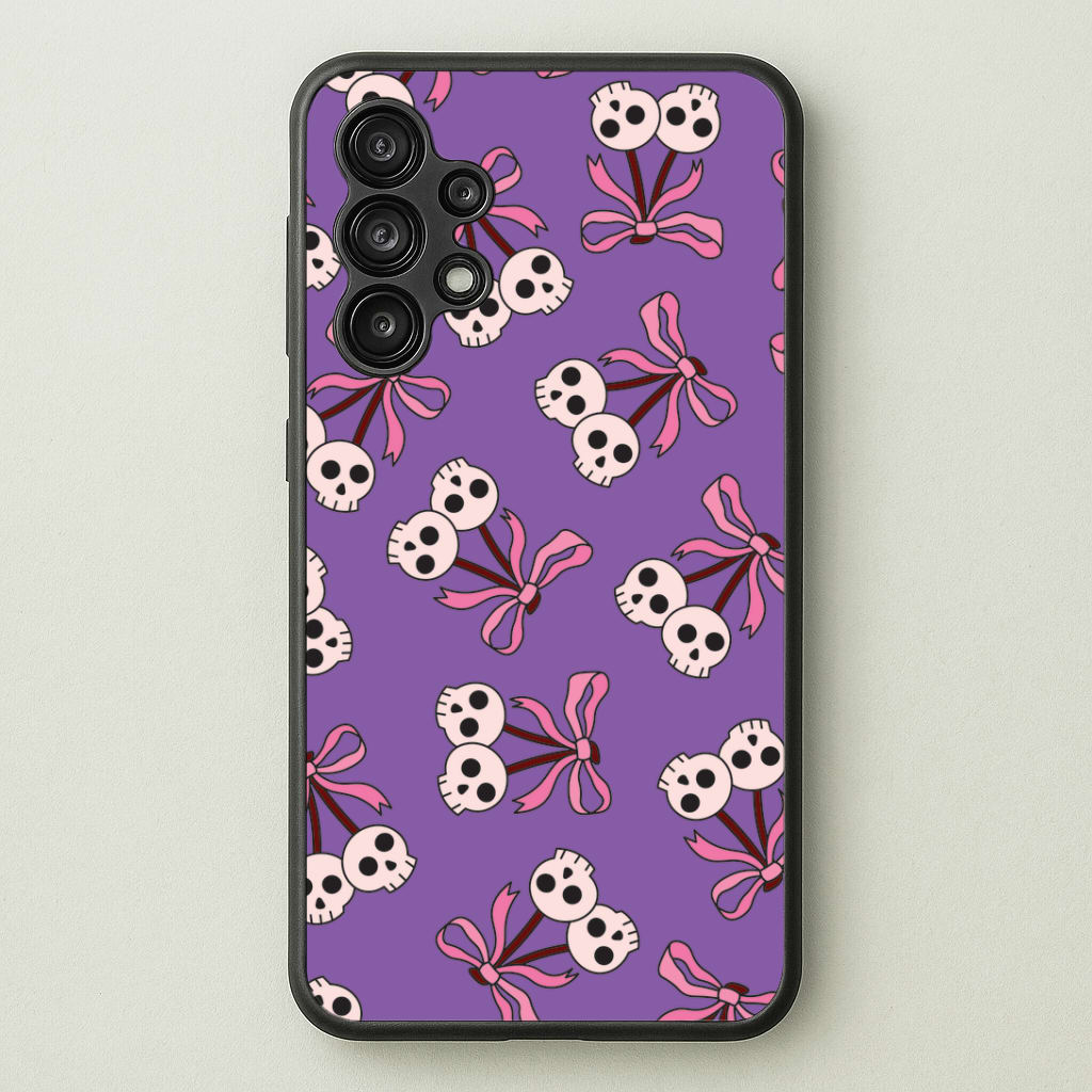 Cherry Skulls Pattern Galaxy A13 Case