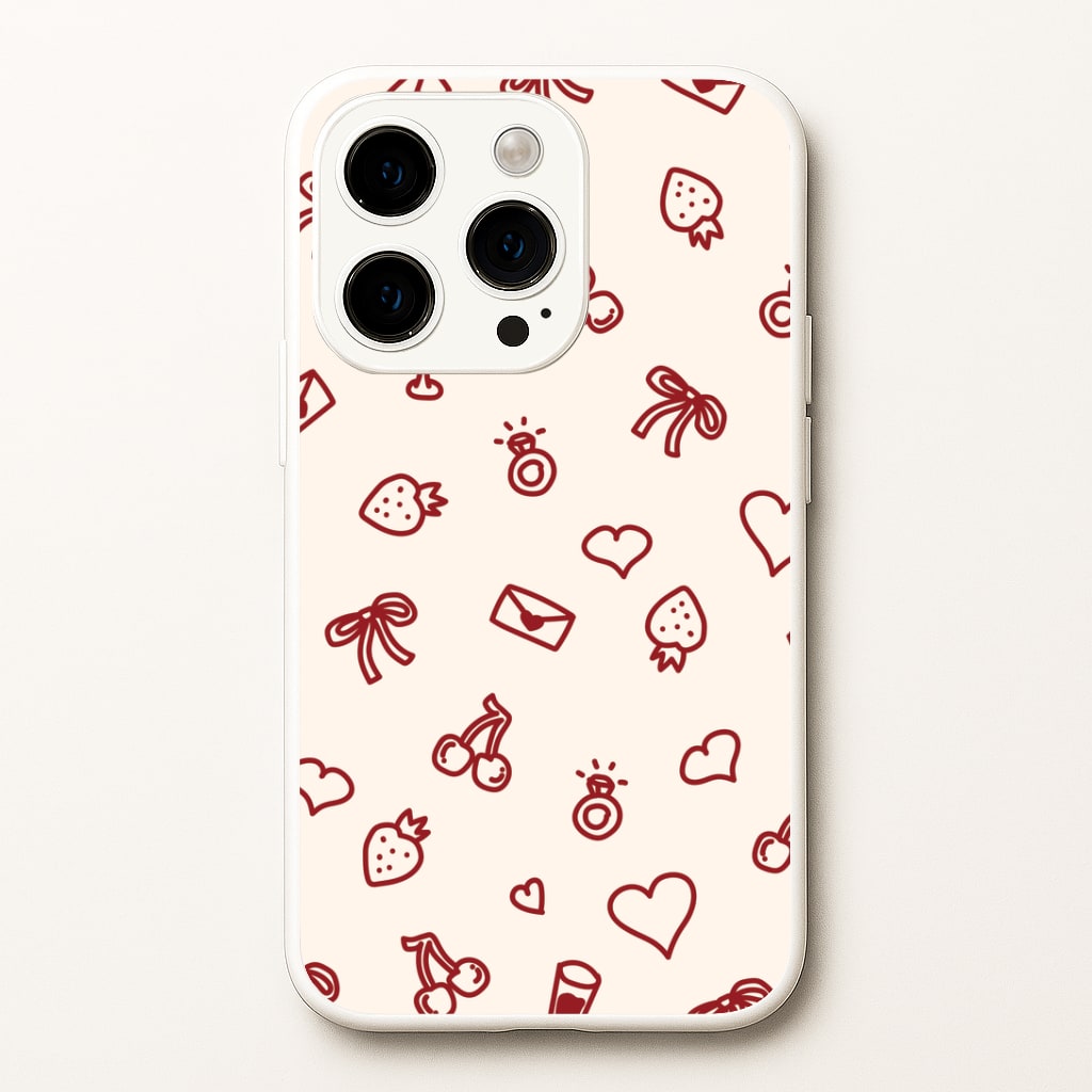Valentines Doodles iPhone 14 Pro Max Case