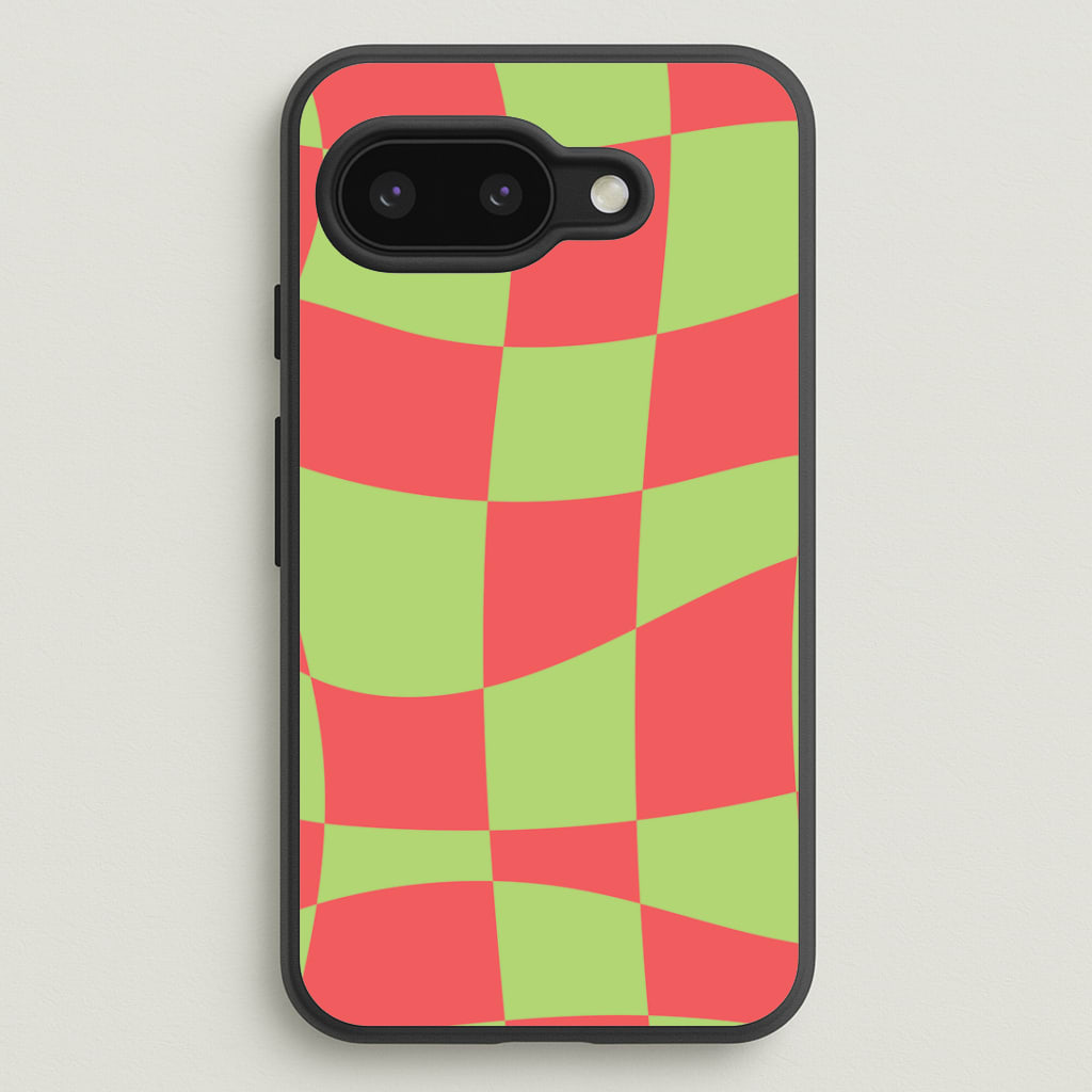Abstract Red And Green Christmas Pattern Google Pixel 9a Case