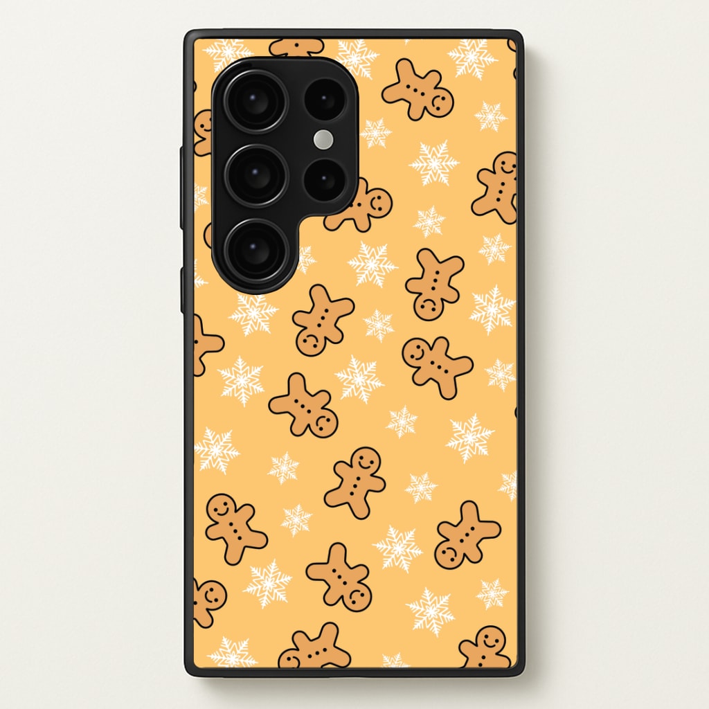 Cute Gingerbread And Snowflakes Pattern Galaxy S24 Ultra Case