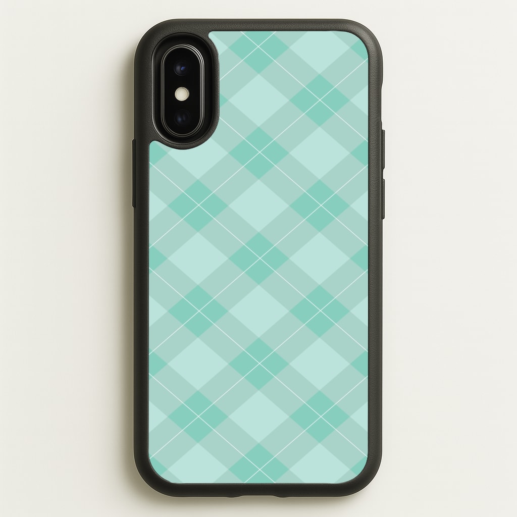 Light Cyan Tartan Christmas Pattern iPhone X / XS Case